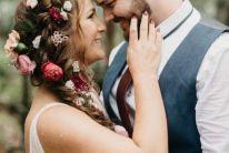 bride braid with flowers inserted